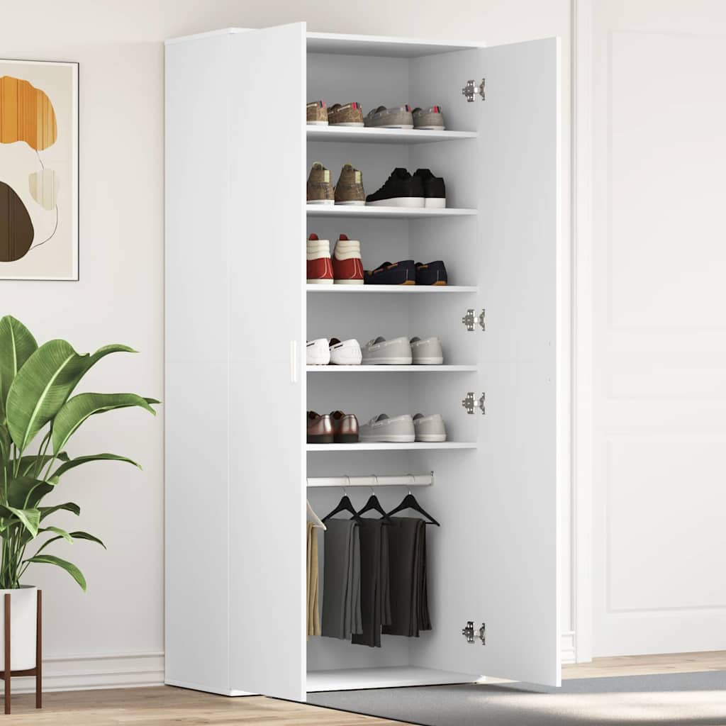 Mobile per scarpe 80 x 39 x 178 cm Legno ingegnerizzato Bianco