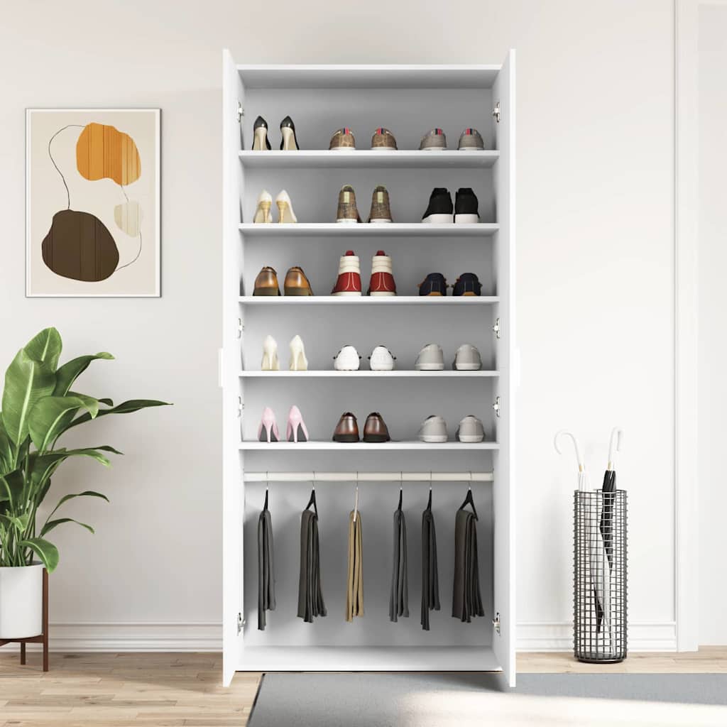 Mobile per scarpe 80 x 39 x 178 cm Legno ingegnerizzato Bianco