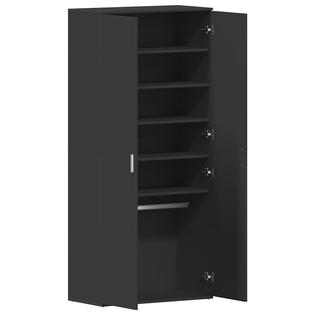 Mobile per scarpe 80 x 39 x 178 cm Legno ingegnerizzato Nero