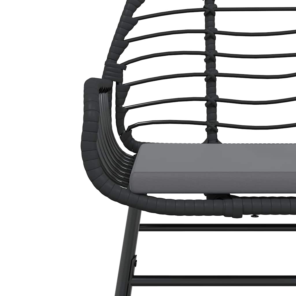 Set da Pranzo da Giardino con Cuscini 5 pz Polyrattan Vetro