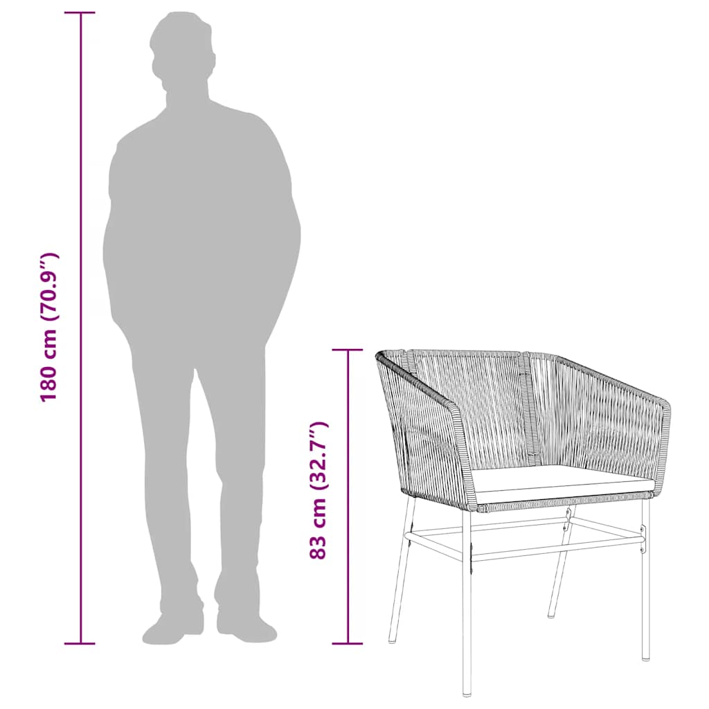 Set da Pranzo da Giardino 5pz con Cuscini Polyrattan Vetro