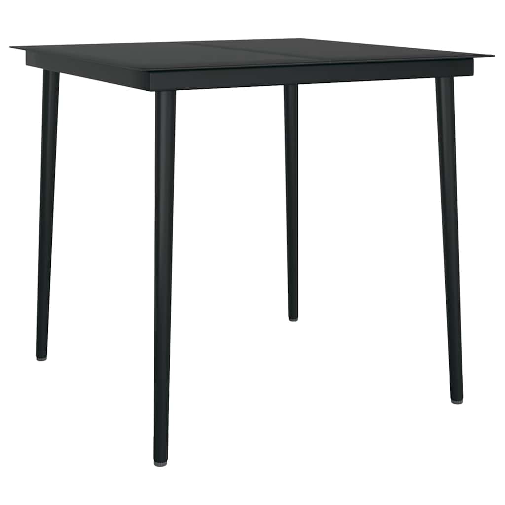 Set da Pranzo da Giardino 5pz con Cuscini Polyrattan Vetro