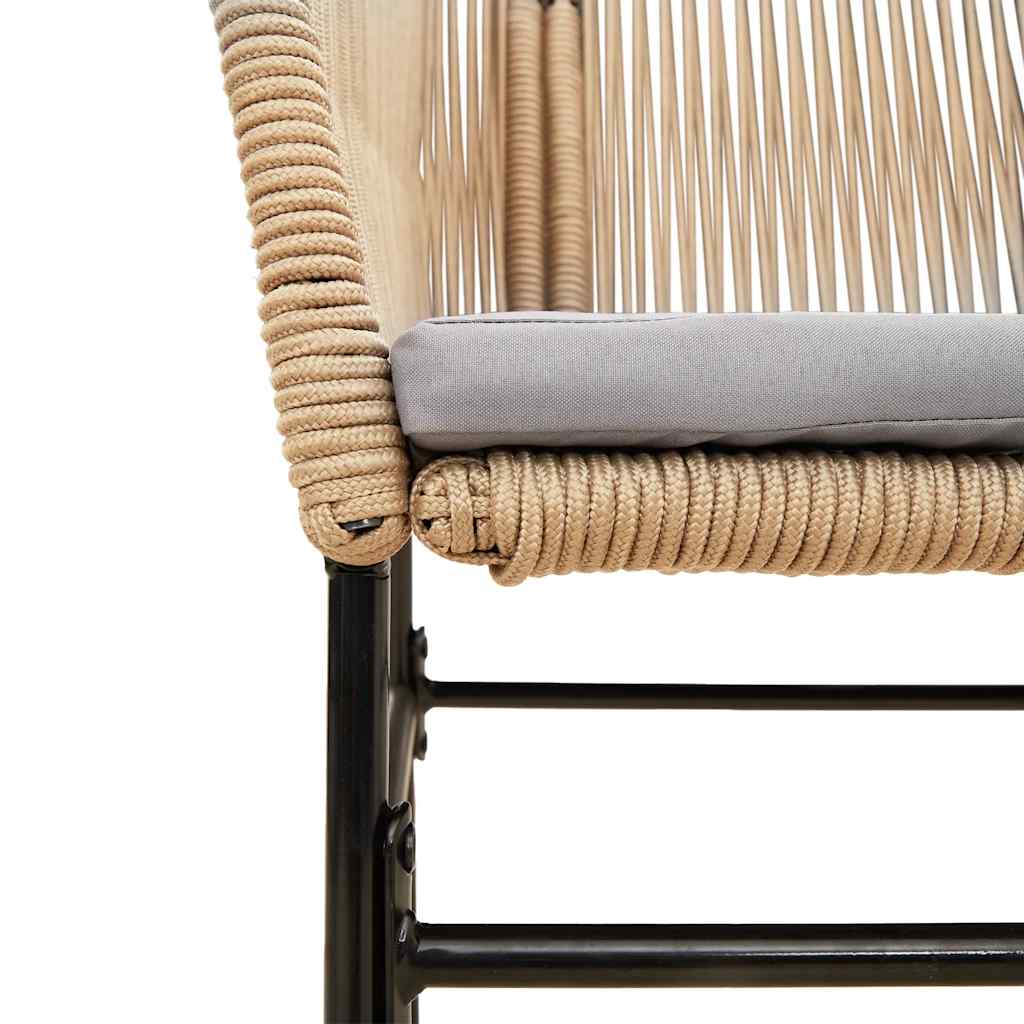 Set da Pranzo da Giardino 5pz con Cuscini Polyrattan Vetro