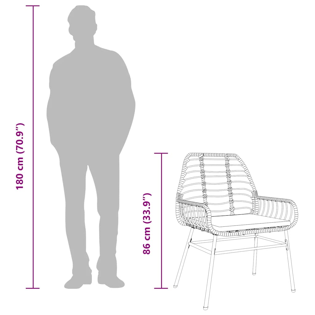Set da Pranzo da Giardino con Cuscini 5 pz Polyrattan Vetro