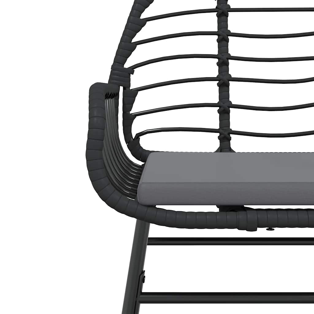 Set da Pranzo da Giardino con Cuscini 5 pz Polyrattan Vetro
