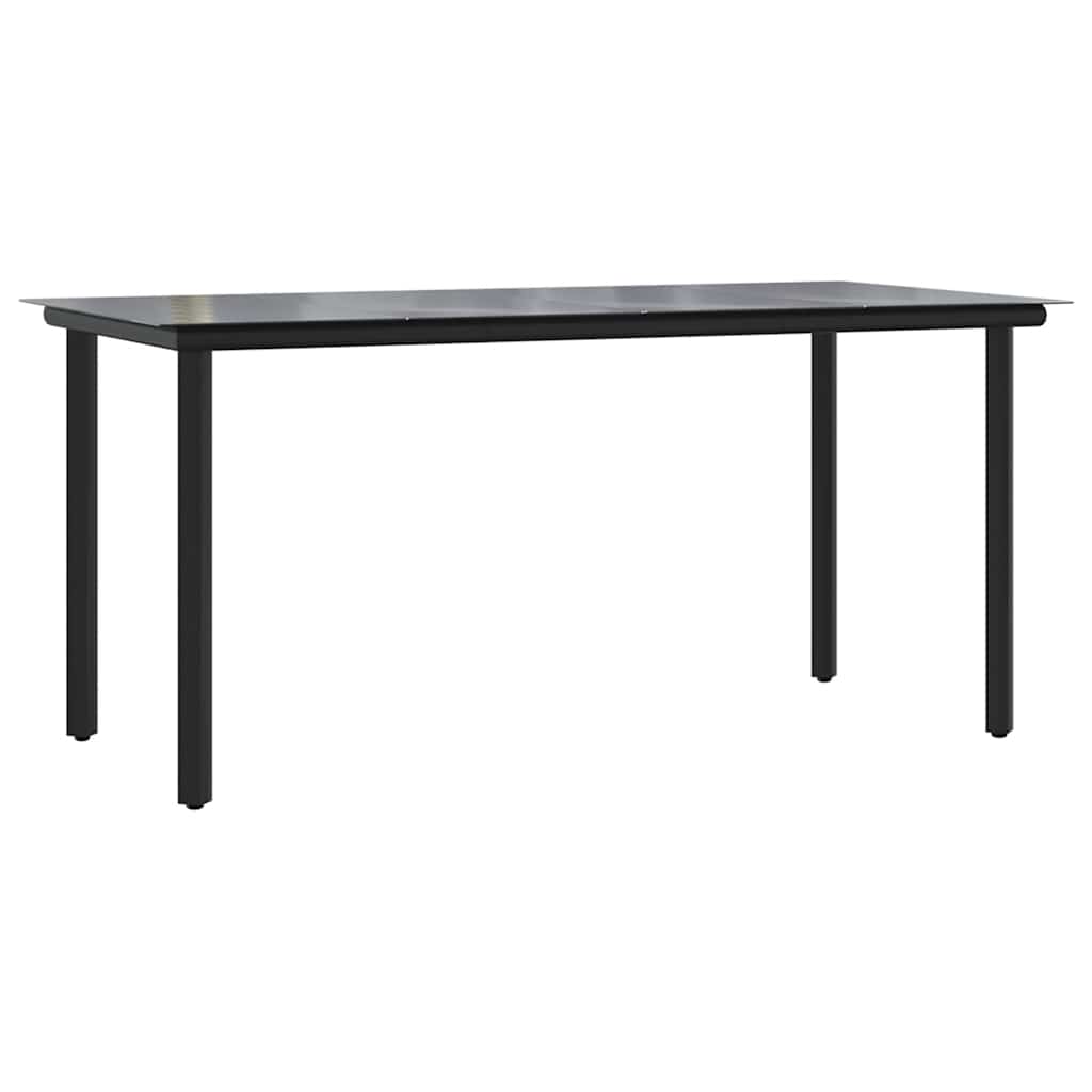 Set Pranzo da Giardino 7pz con Cuscini Marrone Polyrattan Vetro