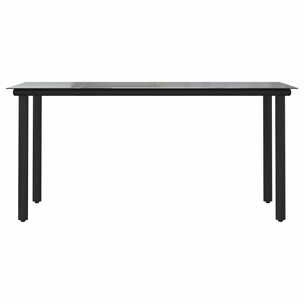 Set Pranzo da Giardino 7pz con Cuscini Marrone Polyrattan Vetro