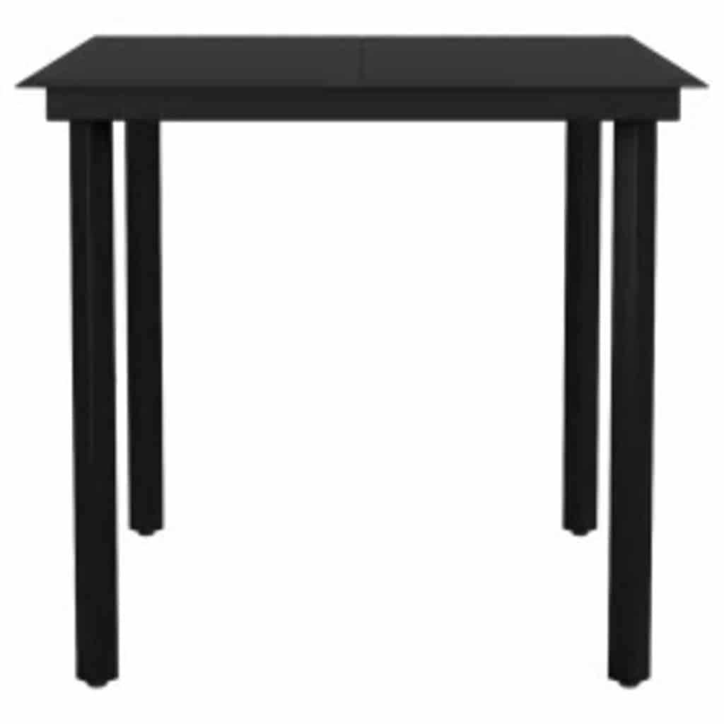 Set da Pranzo da Giardino 5pz con Cuscini Polyrattan Vetro