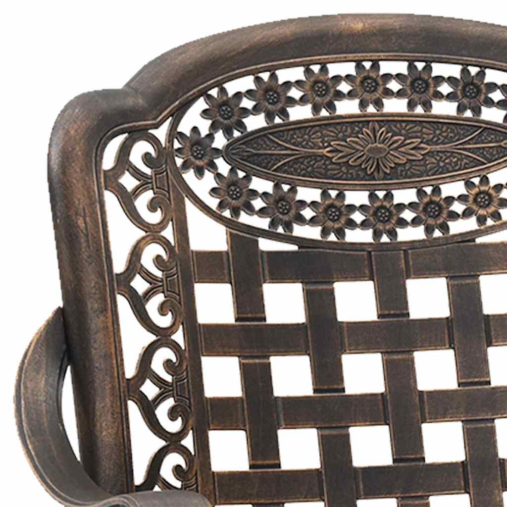 Set di Tavolo da Giardino 3 pz Bronzo Alluminio pressofuso