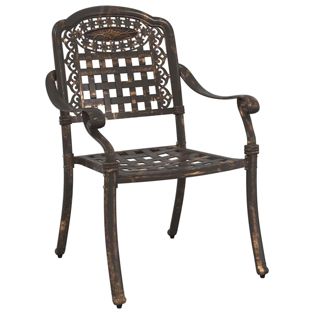 Set di Tavolo da Giardino 3 pz Bronzo Alluminio pressofuso