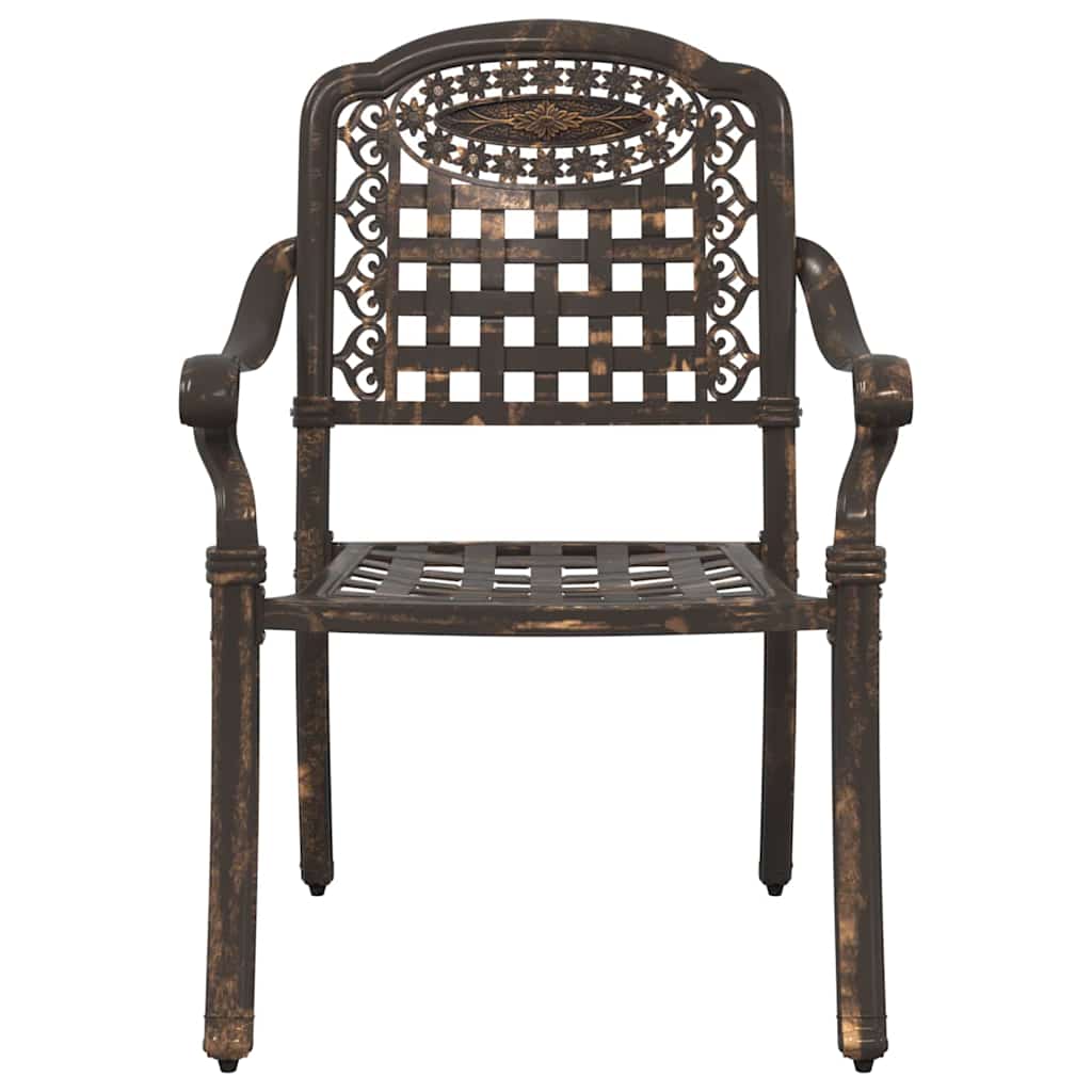 Set di Tavolo da Giardino 3 pz Bronzo Alluminio pressofuso