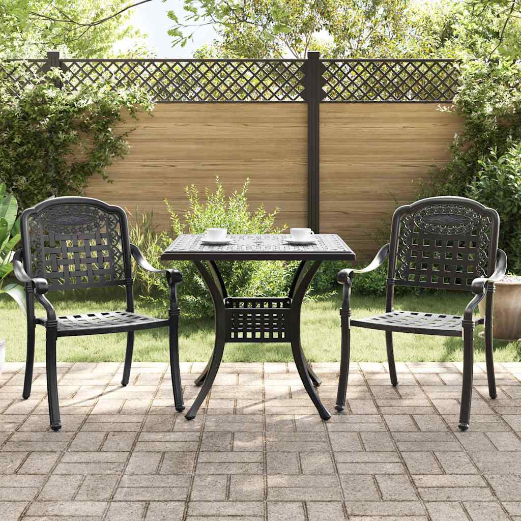 Set di Tavolo da Giardino 3 pz Nero Alluminio pressofuso