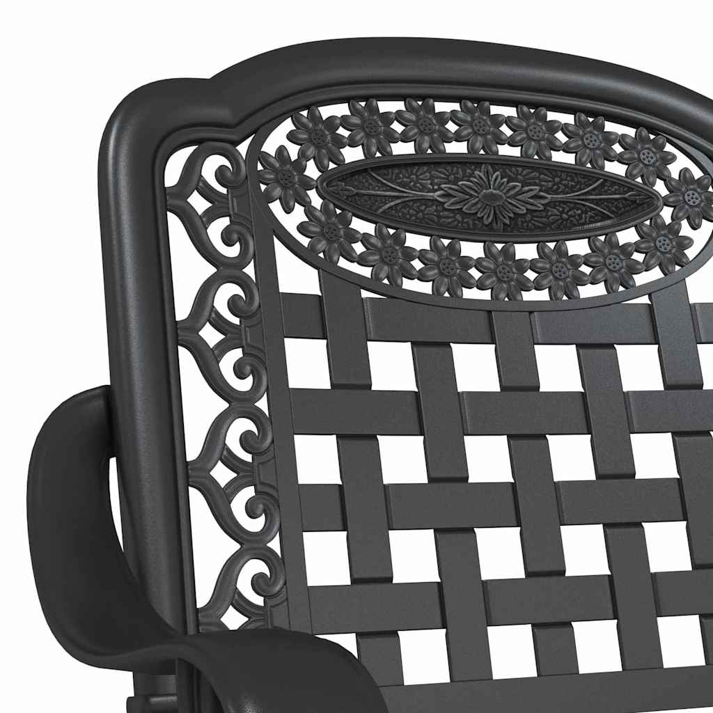 Set di Tavolo da Giardino 3 pz Nero Alluminio pressofuso