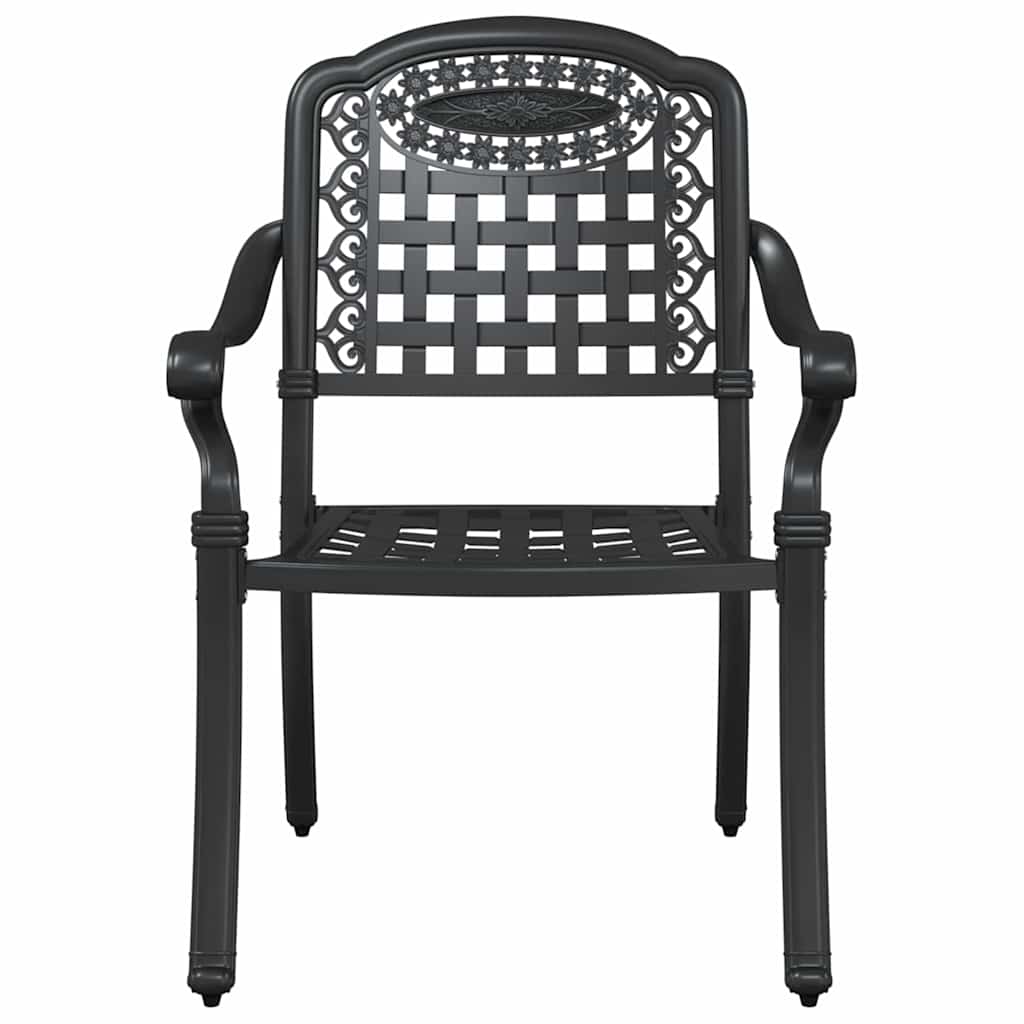 Set di Tavolo da Giardino 3 pz Nero Alluminio pressofuso
