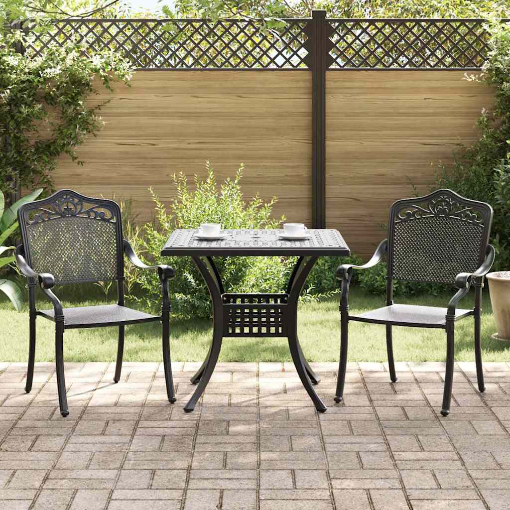 Set di Tavolo da Giardino 3 pz Nero Alluminio pressofuso