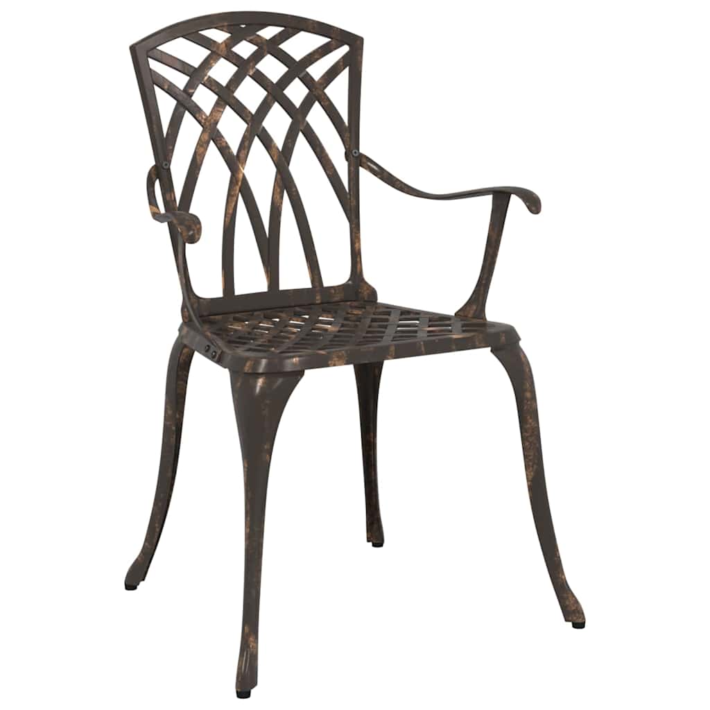 Set di Tavolo da Giardino 3 pz Bronzo Alluminio pressofuso