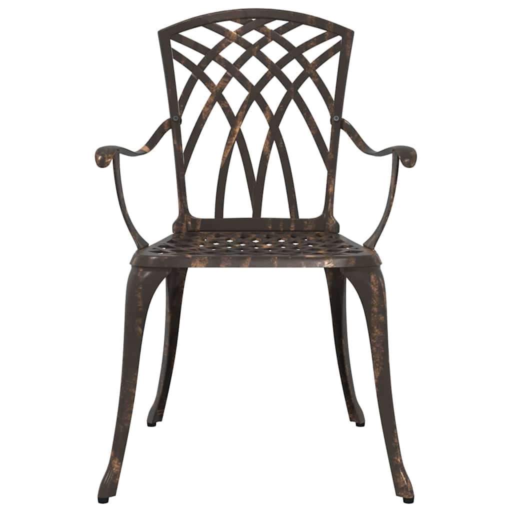 Set di Tavolo da Giardino 3 pz Bronzo Alluminio pressofuso