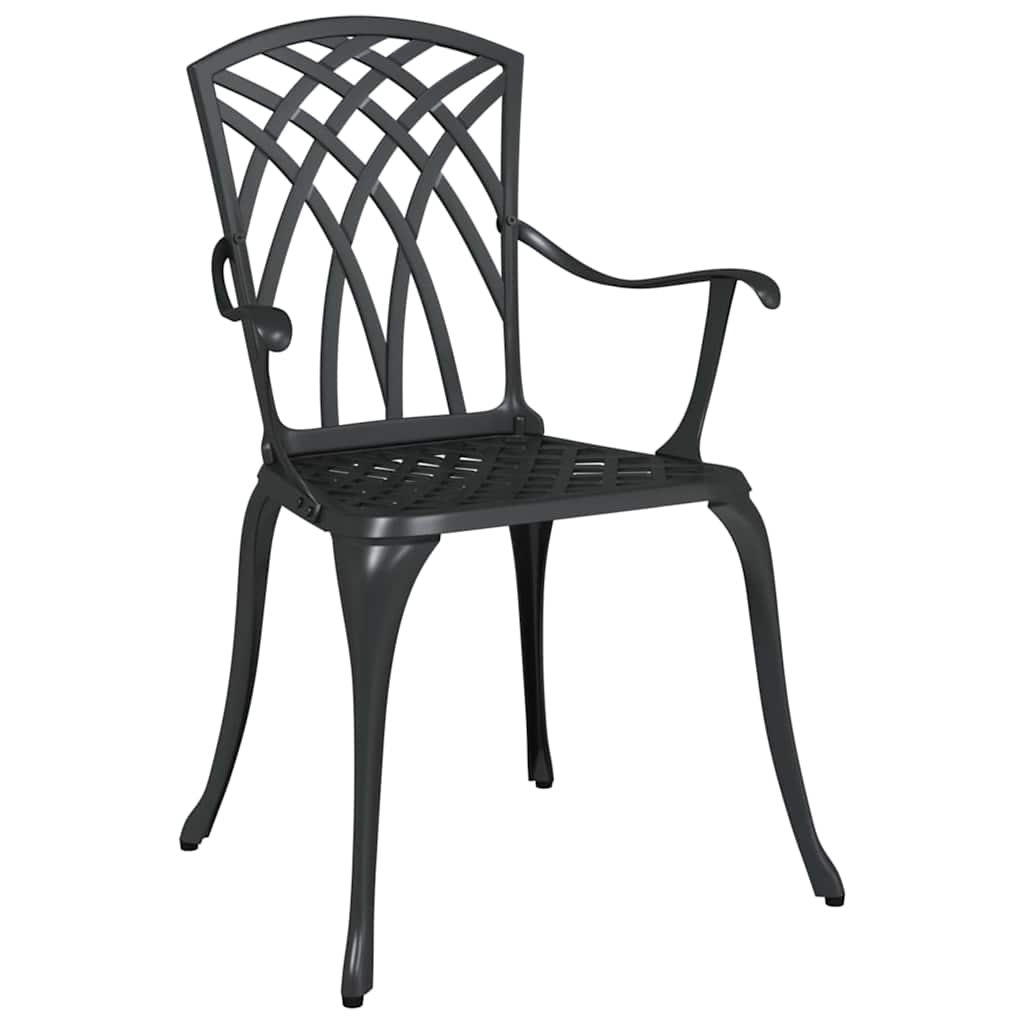 Set di Tavolo da Giardino 3 pz Nero Alluminio pressofuso