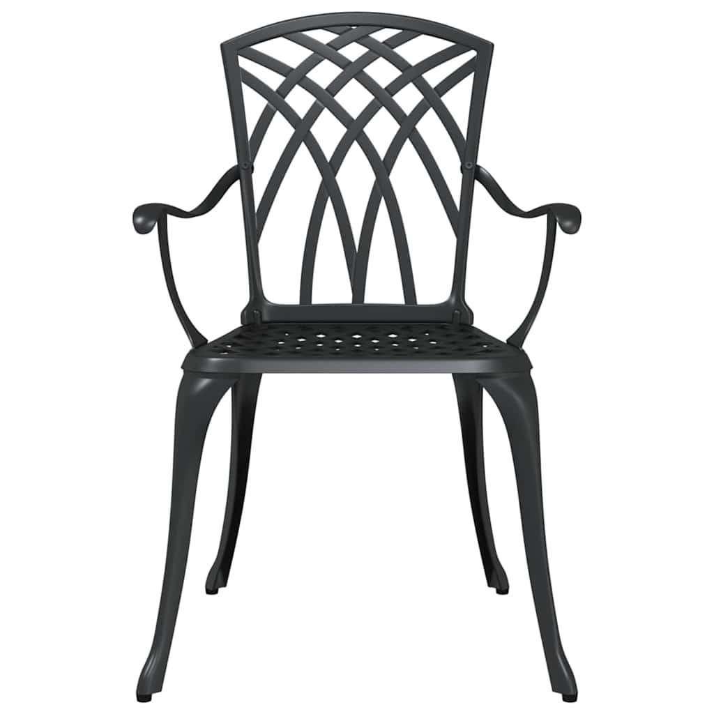 Set di Tavolo da Giardino 3 pz Nero Alluminio pressofuso
