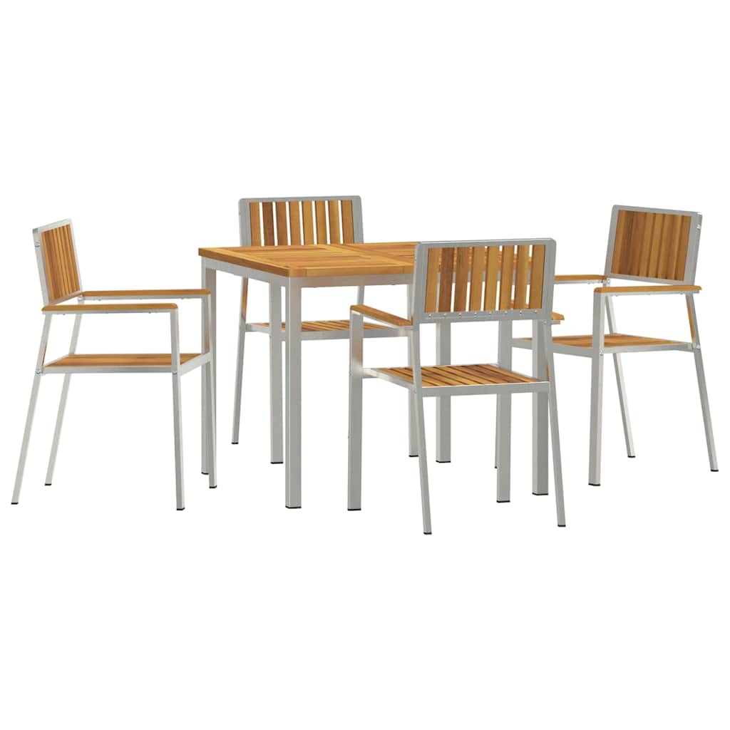 Set da pranzo per esterni 5 pz 90 x 90 x 75 cm