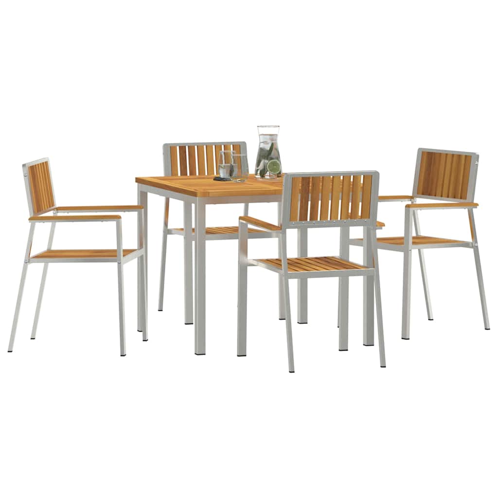 Set da pranzo per esterni 5 pz 90 x 90 x 75 cm