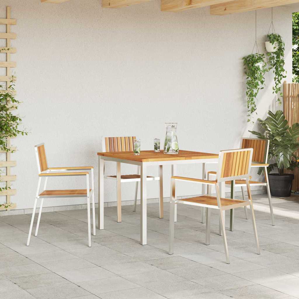 Set da pranzo per esterni 5 pz 90 x 90 x 75 cm