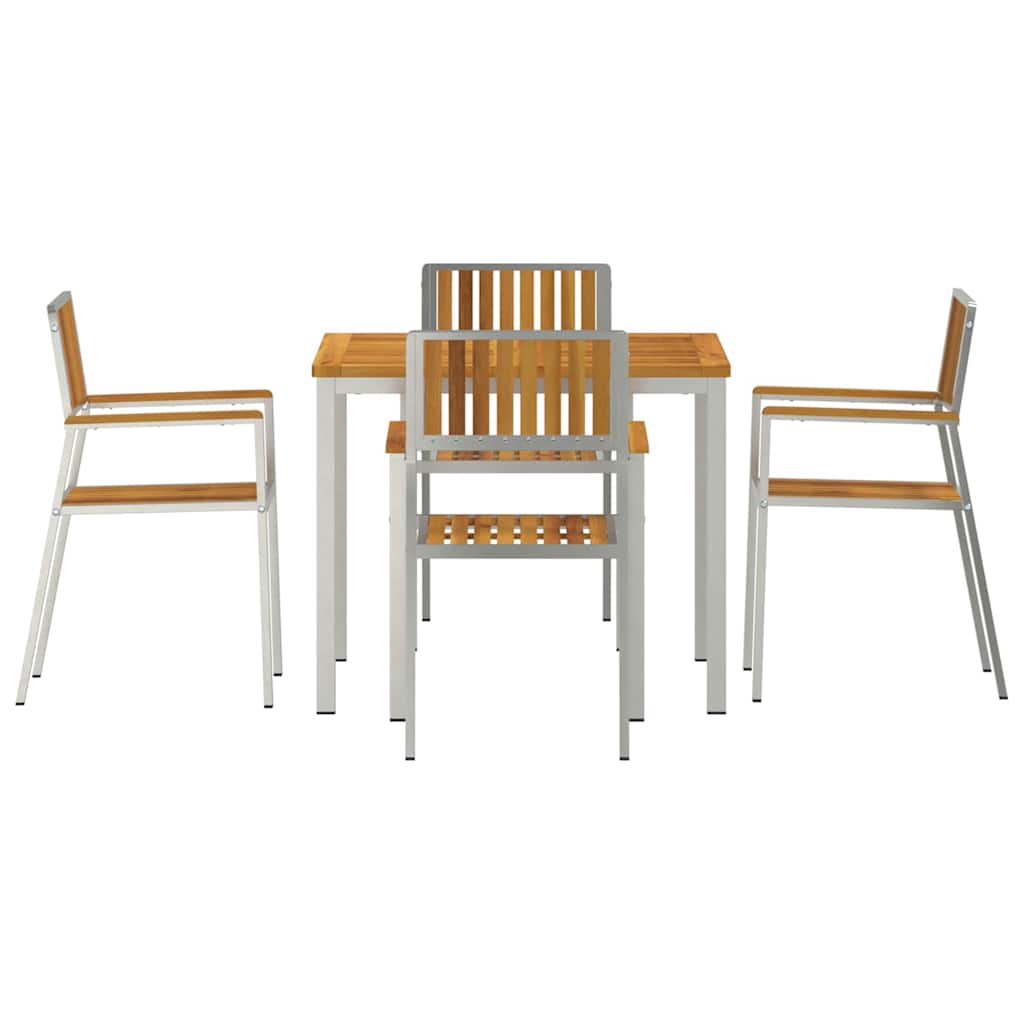 Set da pranzo per esterni 5 pz 90 x 90 x 75 cm