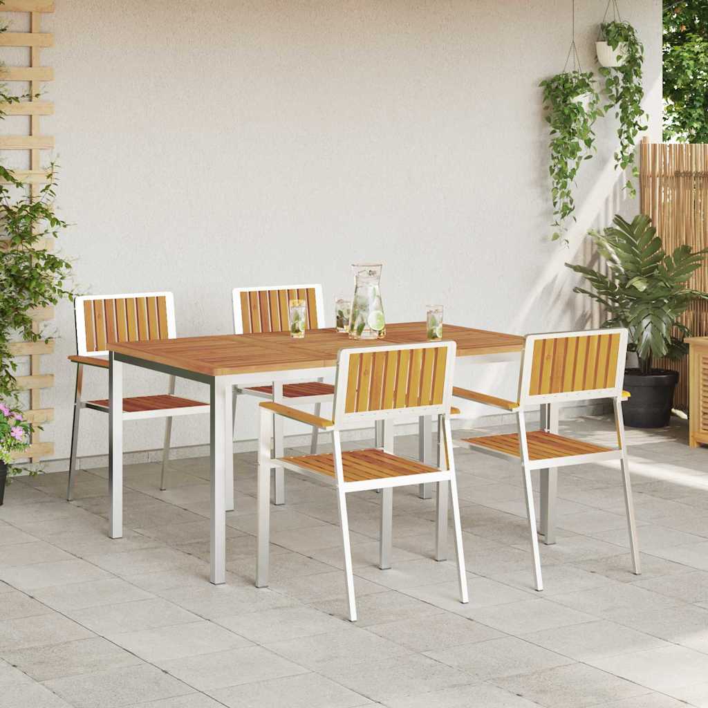 Set da pranzo per esterni 5 pz 150 x 90 x 75 cm