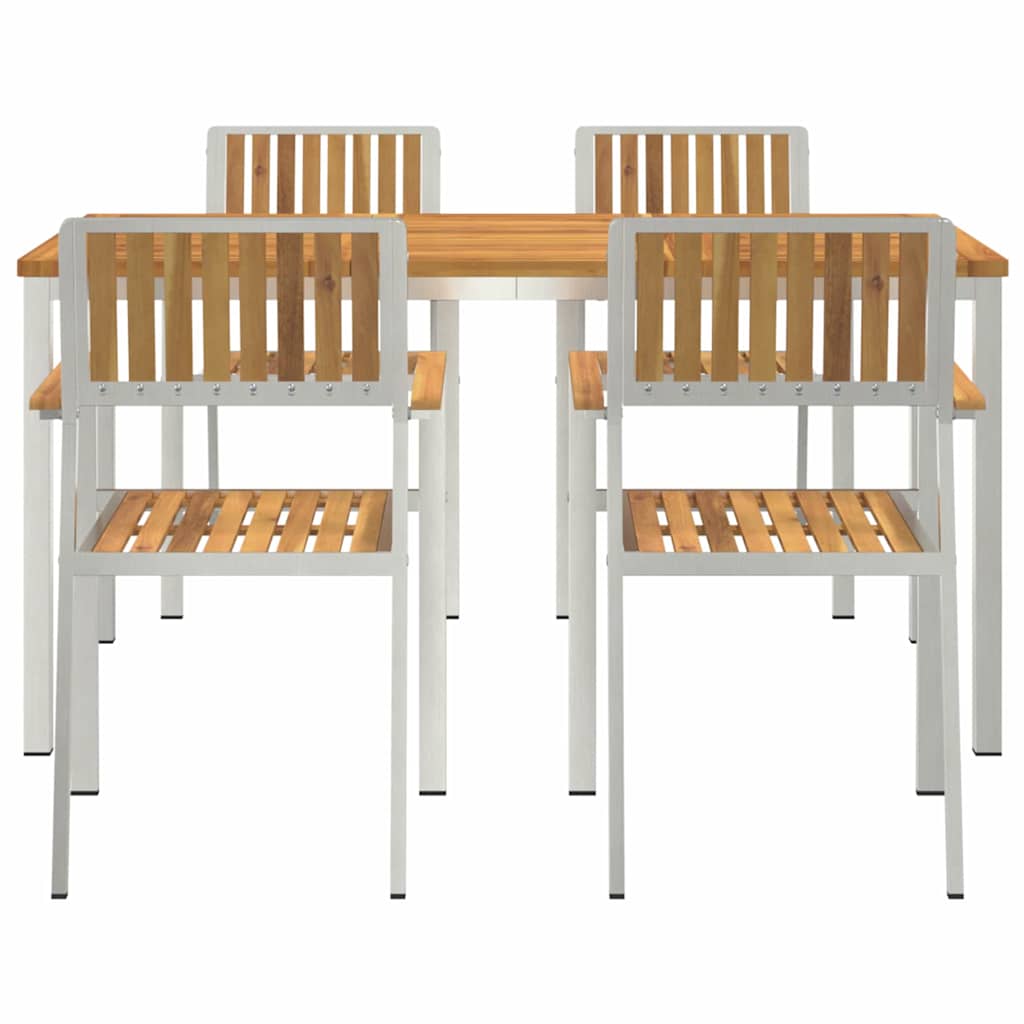 Set da pranzo per esterni 5 pz 150 x 90 x 75 cm