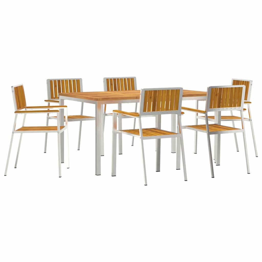 Set da pranzo per esterni 7 pz 150 x 90 x 75 cm