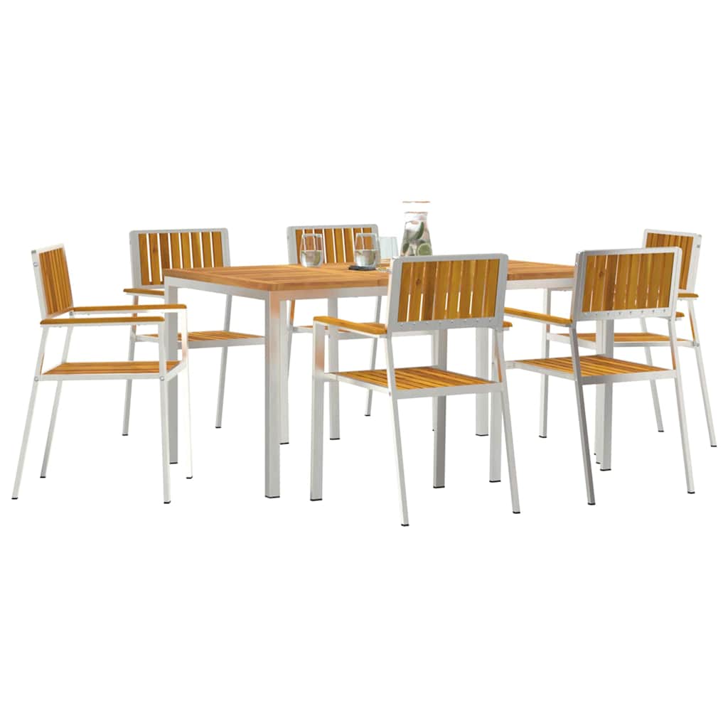 Set da pranzo per esterni 7 pz 150 x 90 x 75 cm