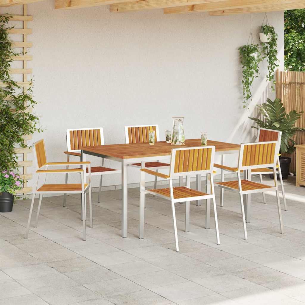 Set da pranzo per esterni 7 pz 150 x 90 x 75 cm