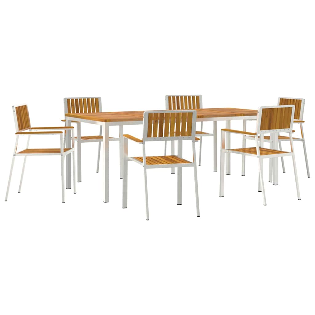 Set da pranzo per esterni 7 pz 200 x 90 x 75 cm