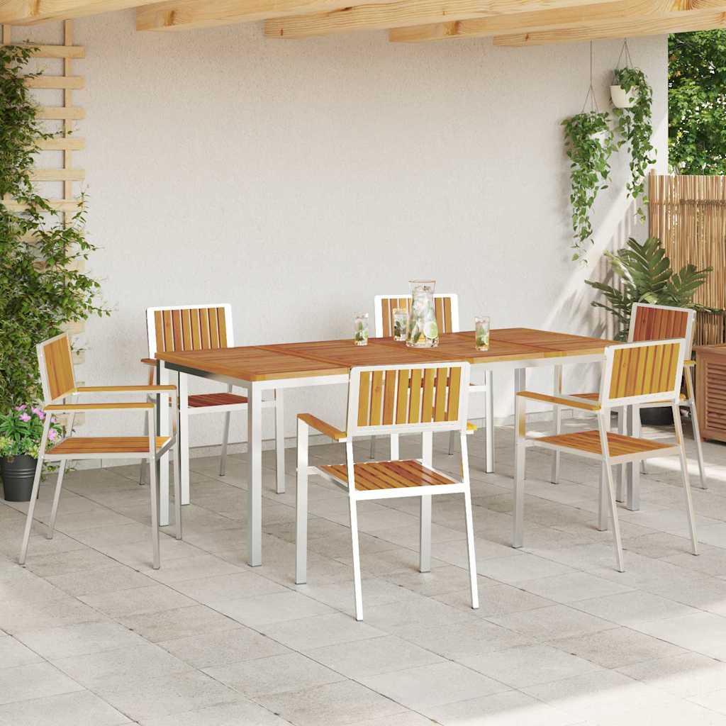 Set da pranzo per esterni 7 pz 200 x 90 x 75 cm