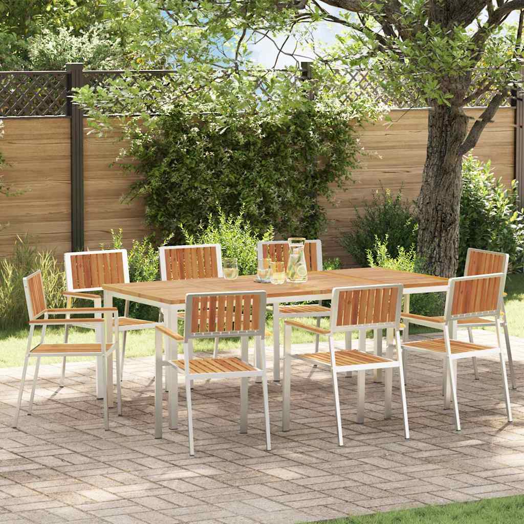 Set da pranzo per esterni 9 pz 200 x 90 x 75 cm