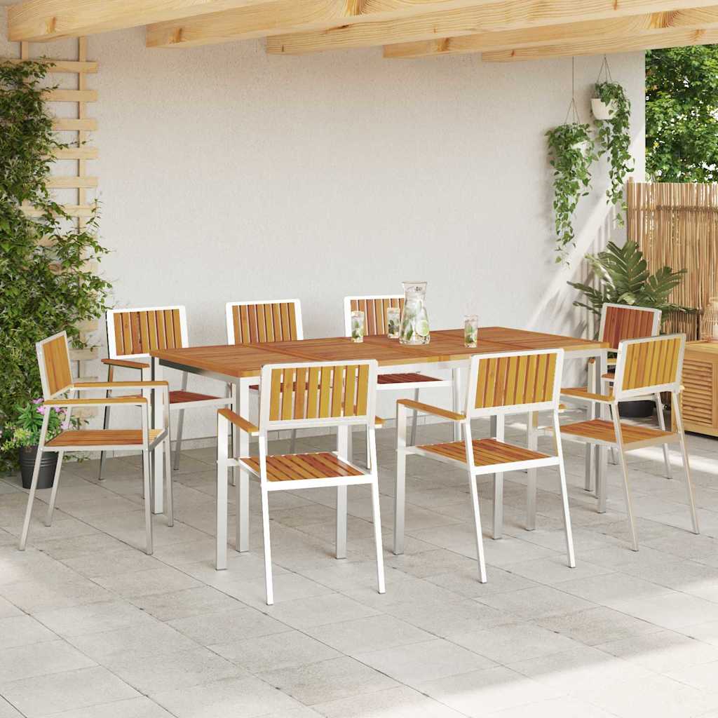 Set da pranzo per esterni 9 pz 200 x 90 x 75 cm