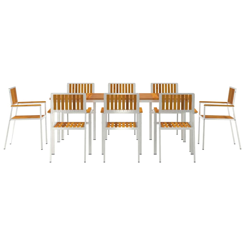 Set da pranzo per esterni 9 pz 200 x 90 x 75 cm