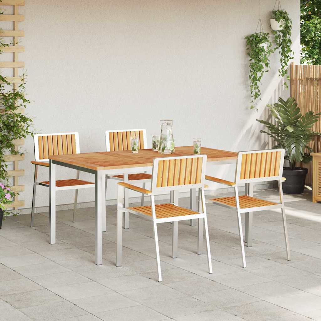 Set da pranzo per esterni 5 pz 150 x 90 x 75 cm