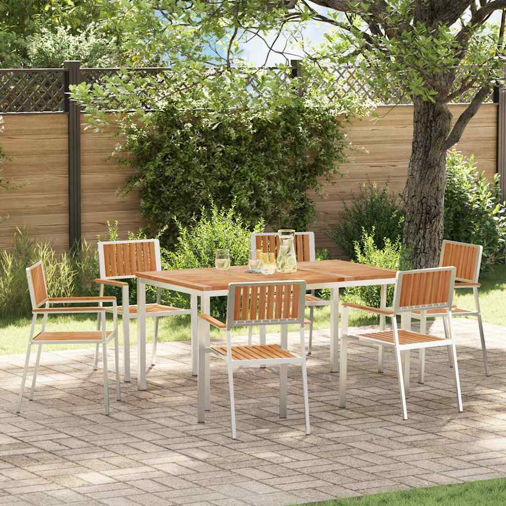 Set da pranzo per esterni 7 pz 150 x 90 x 75 cm