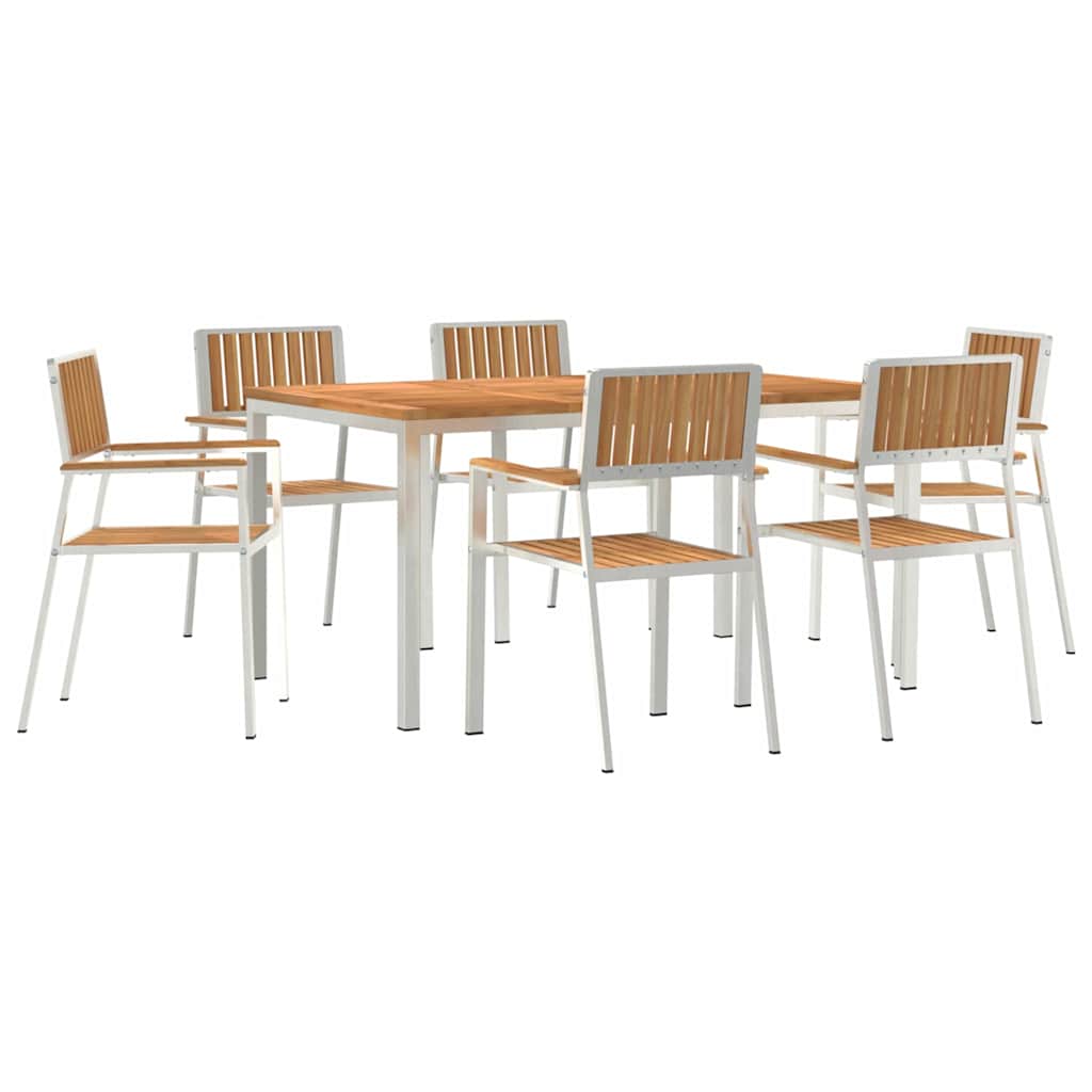 Set da pranzo per esterni 7 pz 150 x 90 x 75 cm