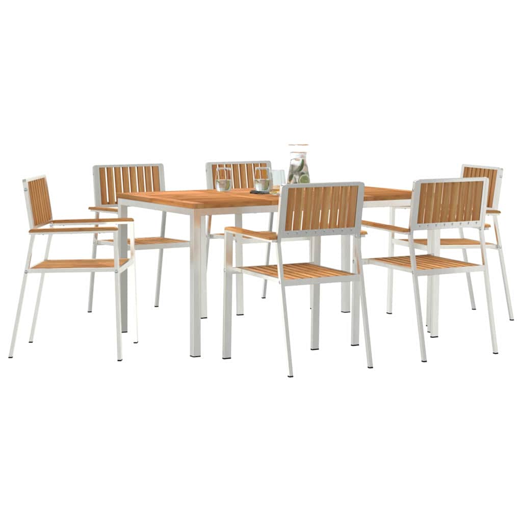 Set da pranzo per esterni 7 pz 150 x 90 x 75 cm