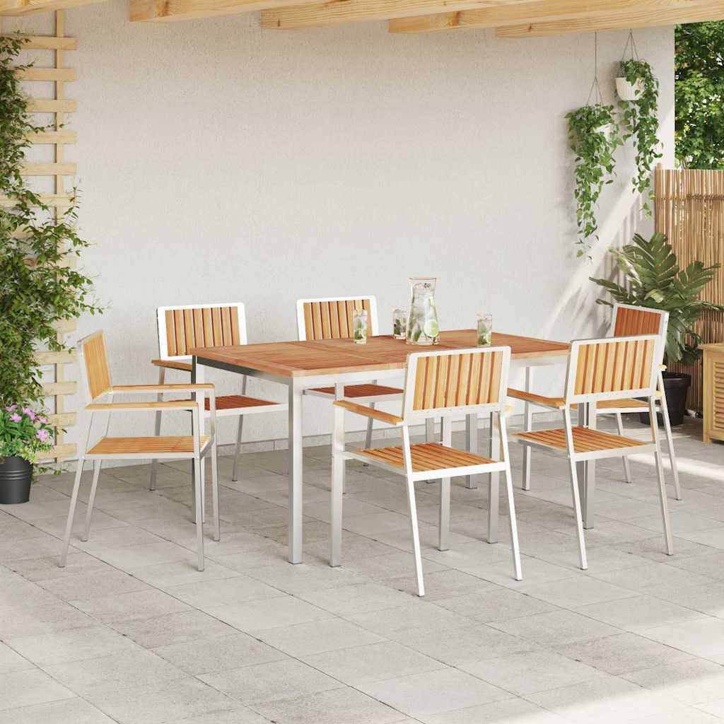 Set da pranzo per esterni 7 pz 150 x 90 x 75 cm