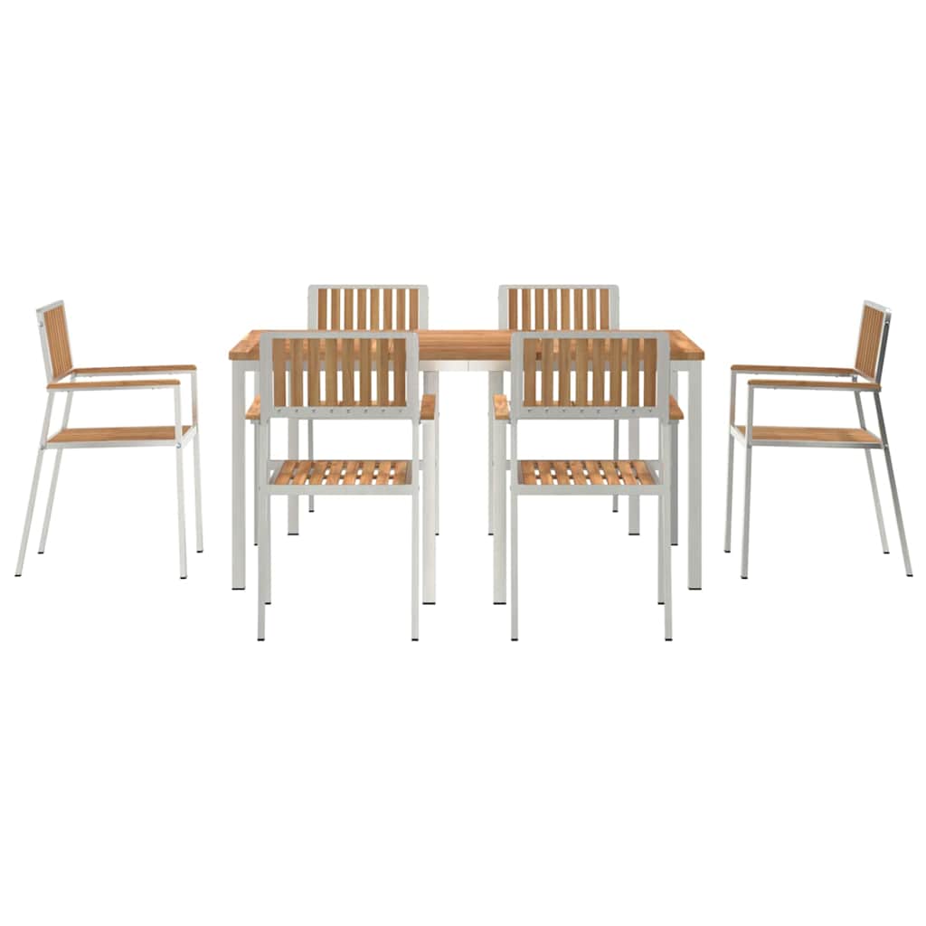 Set da pranzo per esterni 7 pz 150 x 90 x 75 cm
