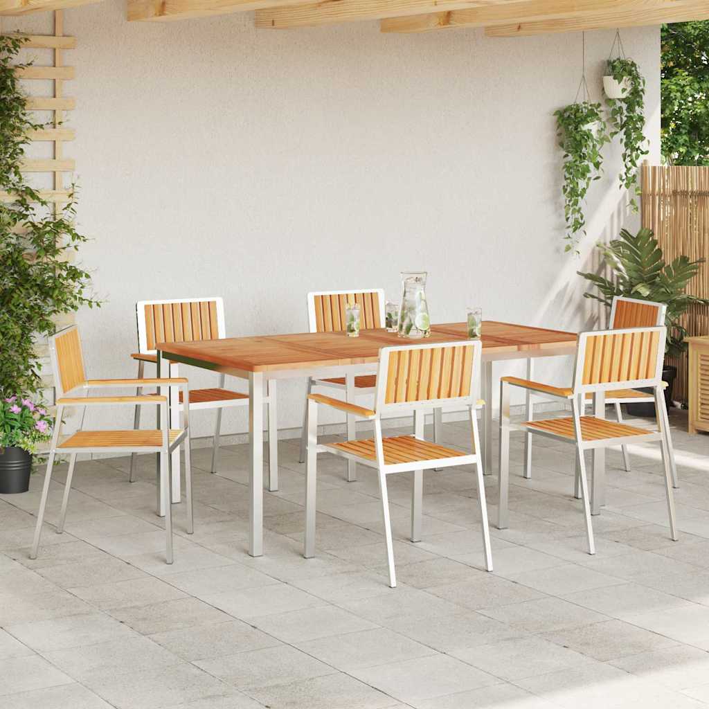 Set da pranzo per esterni 7 pz 180 x 90 x 75 cm