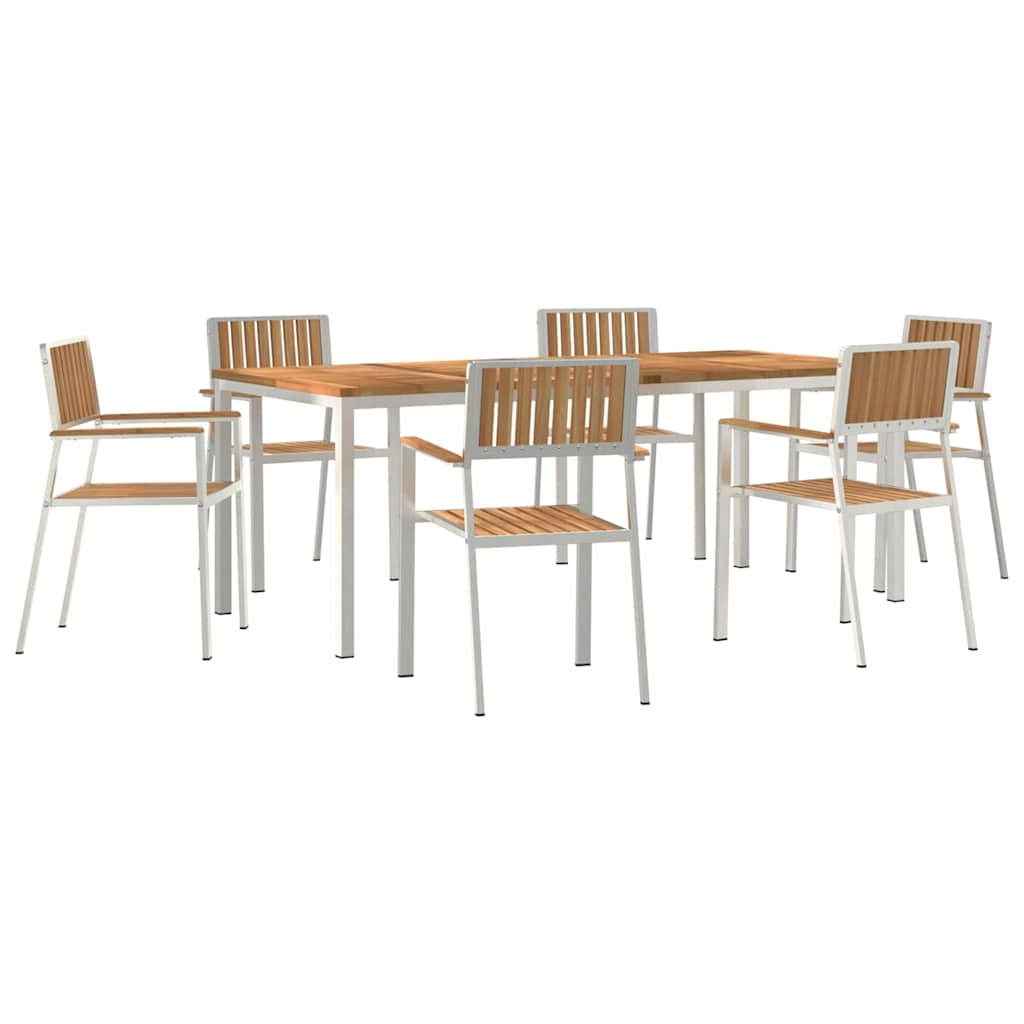 Set da pranzo per esterni 7 pz 200 x 90 x 75 cm