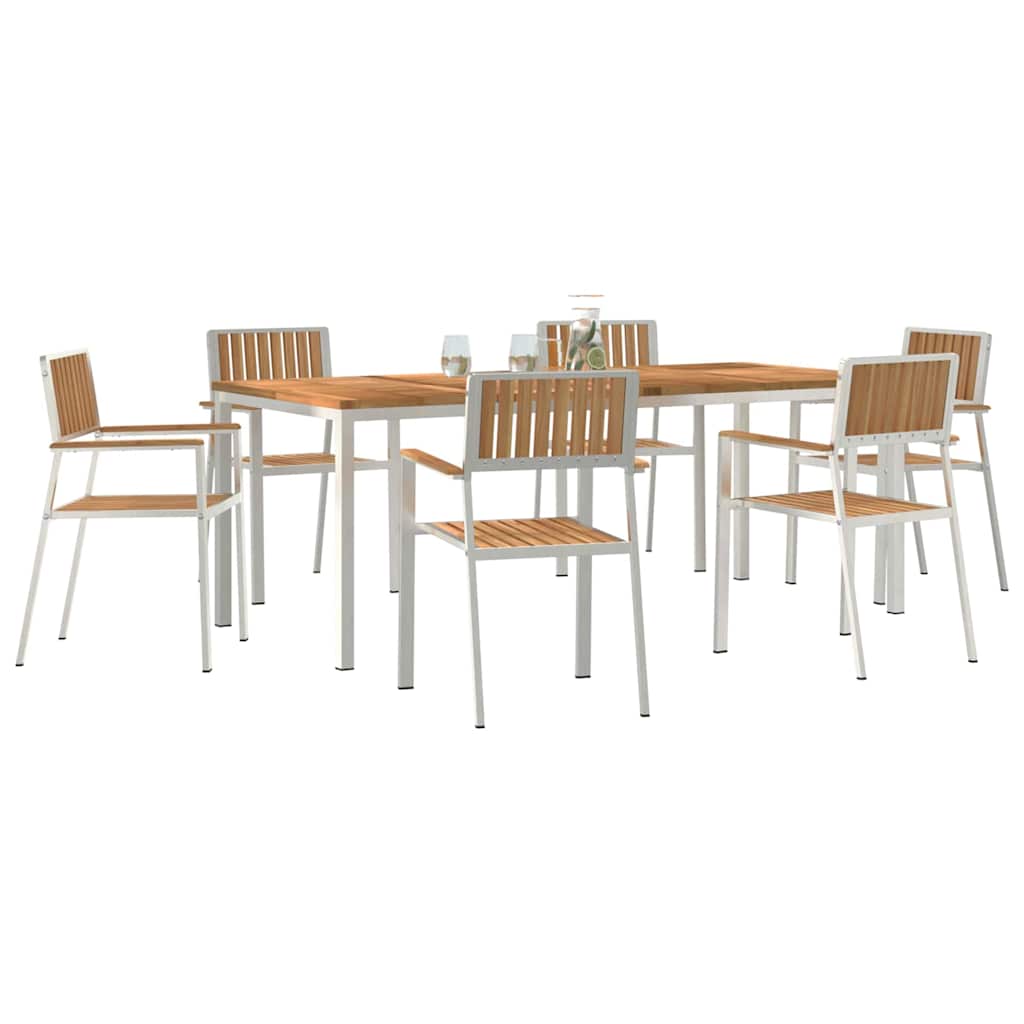 Set da pranzo per esterni 7 pz 200 x 90 x 75 cm