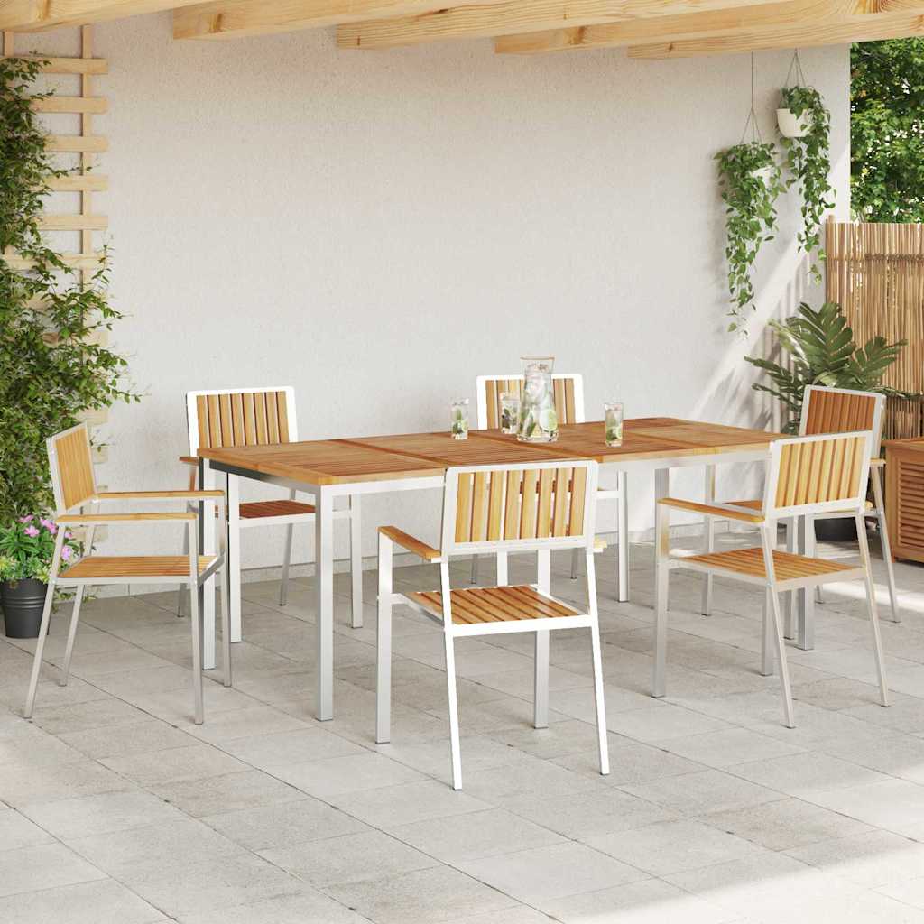 Set da pranzo per esterni 7 pz 200 x 90 x 75 cm