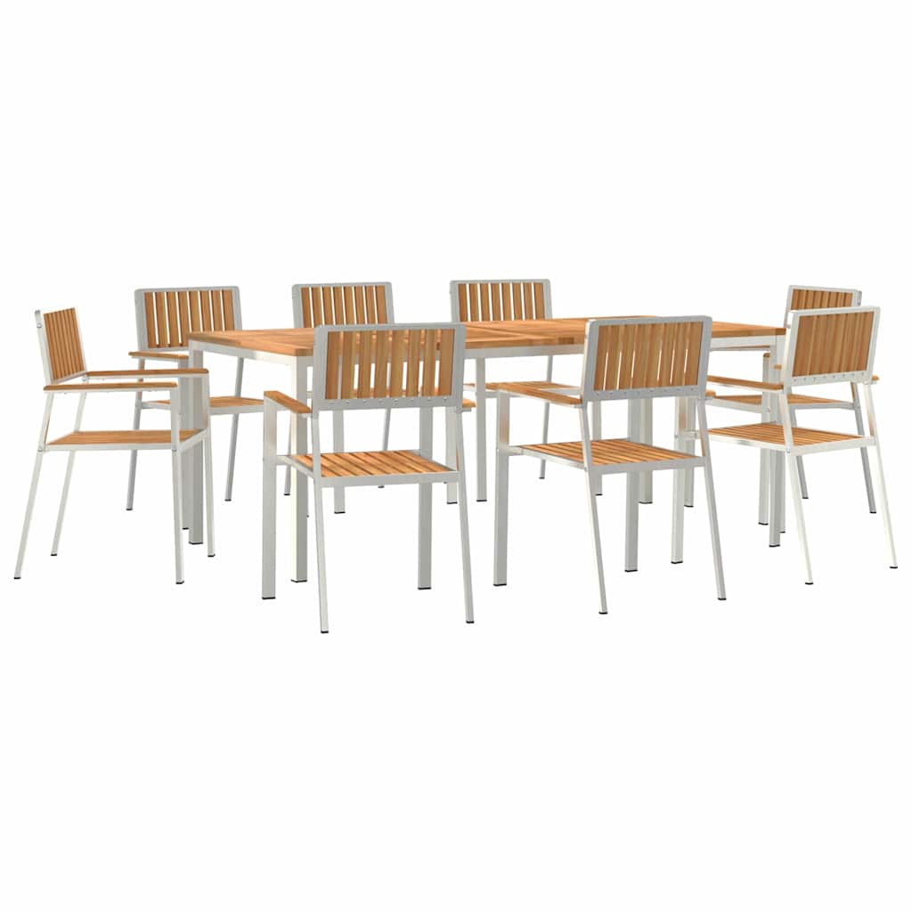 Set da pranzo per esterni 9 pz 200 x 90 x 75 cm