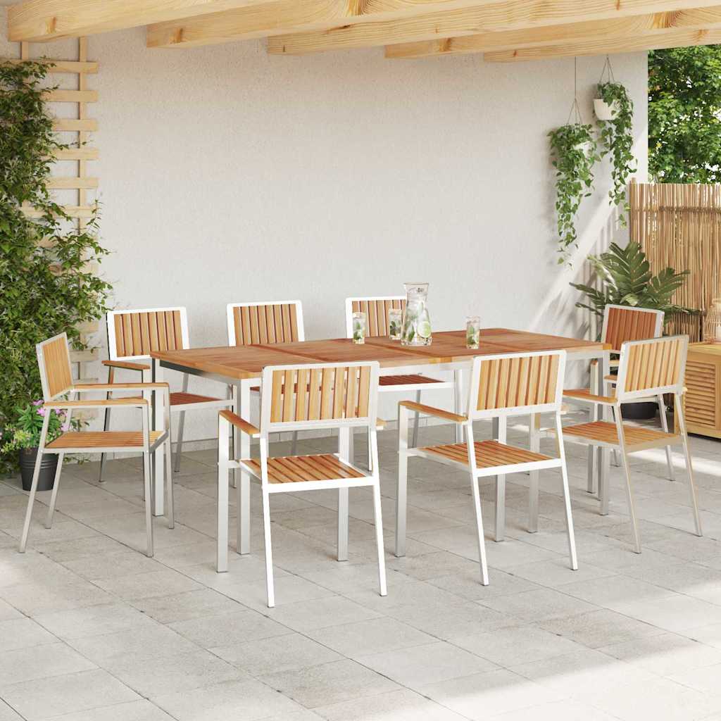 Set da pranzo per esterni 9 pz 200 x 90 x 75 cm