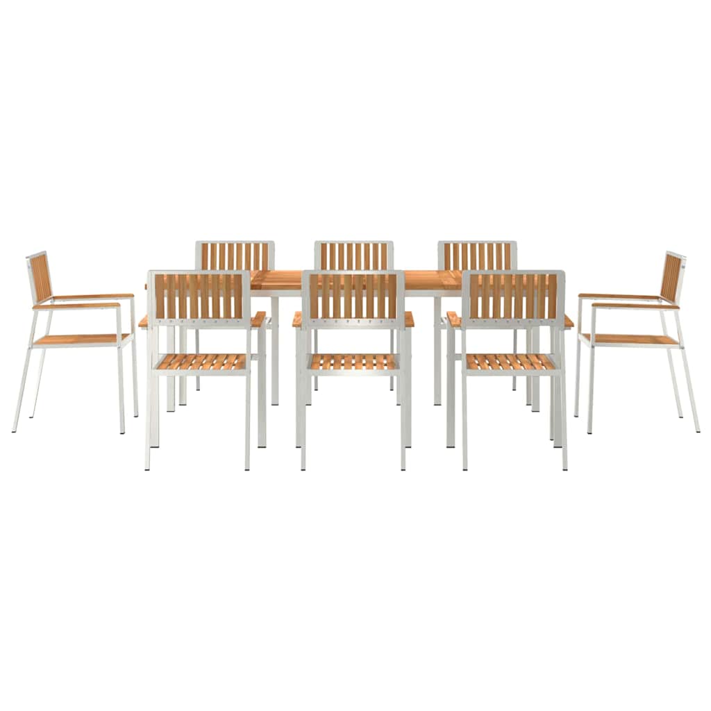 Set da pranzo per esterni 9 pz 200 x 90 x 75 cm